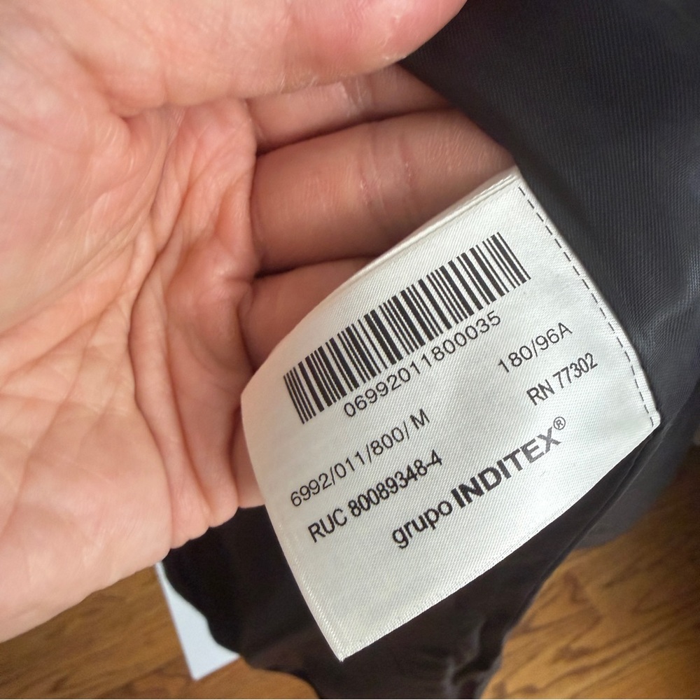 Zara Men's Black wool trench Coat new with tags size M - Picture 5 of 7